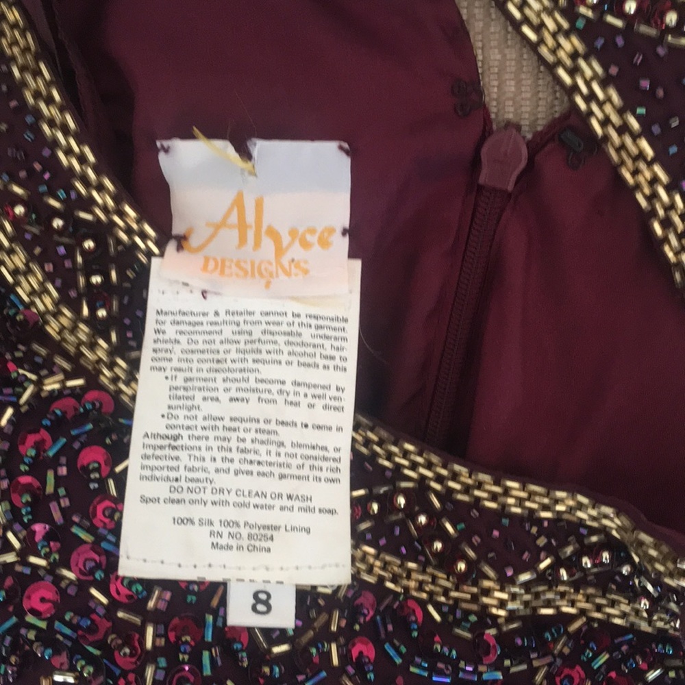 ALYCE DESIGNS Beaded Halter Formal Dress Prom Gown - Picture 5 of 5